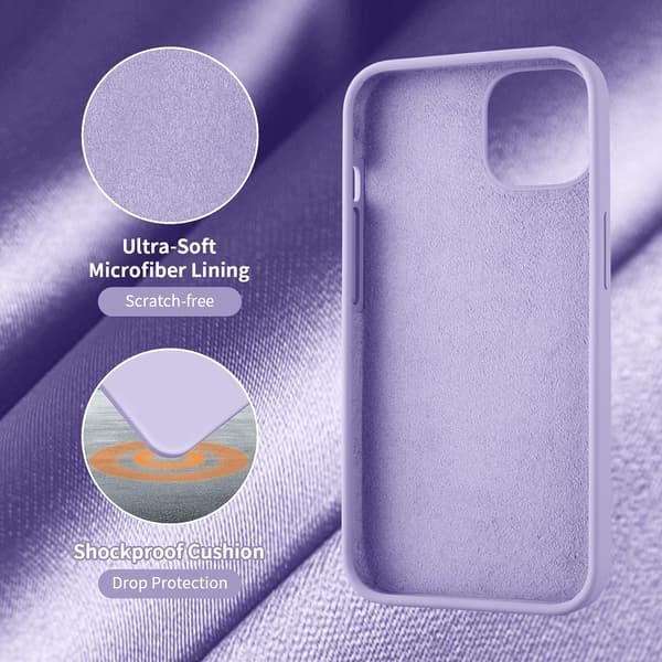 Designad för iPhone 13 Skal, Lila Silikon Ultra Smalt Shockpro