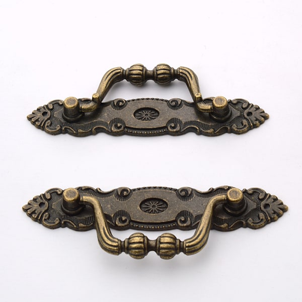 4 stk Skuffhåndtak Antikk Sink Bronse Skufftrekk Håndtak Vintage