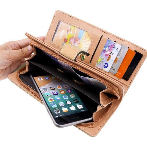 Creative-Idea Långbladiga tvåfaldiga plånböcker för kvinnor, korthållare