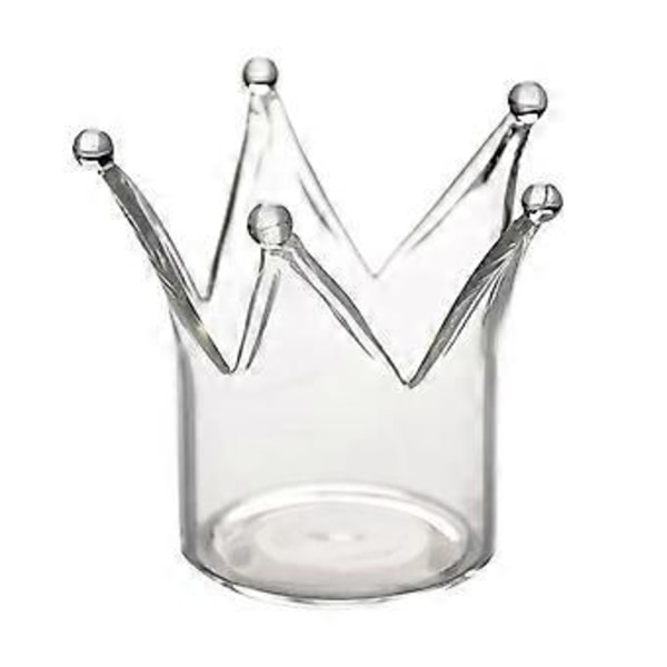 1 st Kreativ Kronformad Ljusstake Glas Ljushållare Heminredning