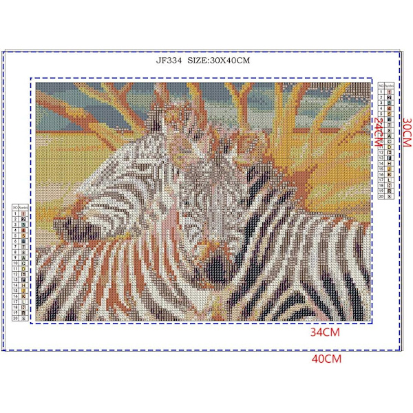 Neliömäinen timanttimaalaus Täydellinen Zebra 5D Neliömäinen timanttimaalaus