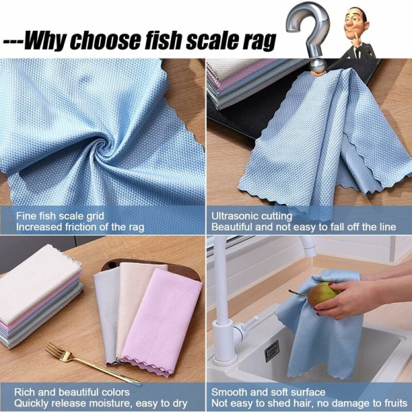 10-pack rengöringsdukar, mikrofiberrengöringsdukar, kök hushållsrengöringsduk, tvättbara mikrofiberdukar, multifunktionella mikrofiberdukar 30 x 40 cm slumpmässig färg
