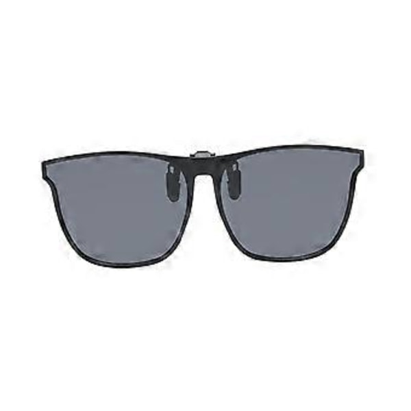 Polariserede Clip-on Solbriller til Mænd Kvinder Solbeskyttelse med Flip Up Anti-Glare Fiske- og Kørebriller - Sort