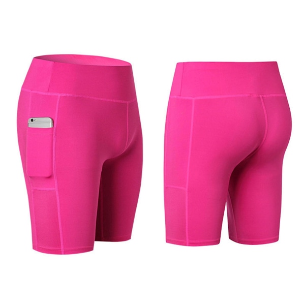 Naisten nopeasti kuivuvat jooga-pyöräilyshortsit - Slim Fit treeniin (kesä).M.Pinkki White M