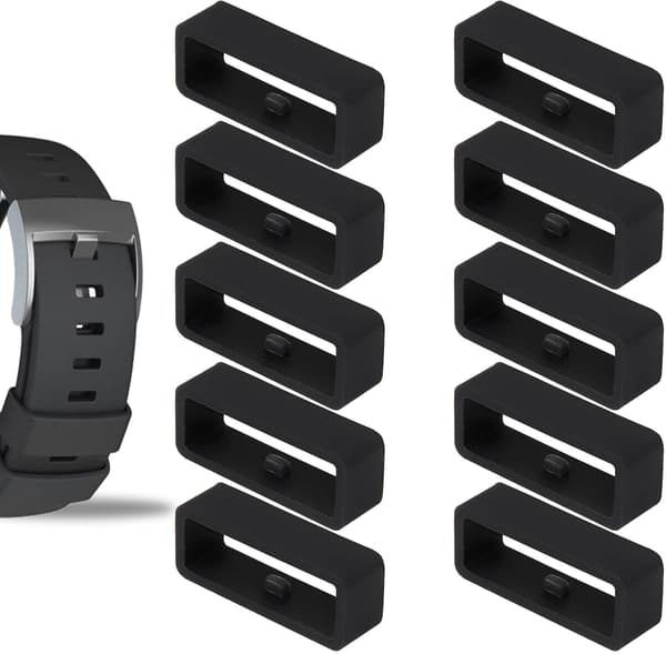 10 Stycken Silikon Öglor för 22mm Armband - Spänne Gummi Klocka