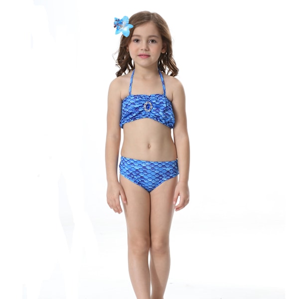 Barn och flickor vacker fiskstjärt bikini set baddräkt -4-5 år, mörkblå Dark Blue 4-5years