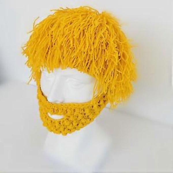 Strikket Hue Strik Beanie Hue Casual Udklædningrekvisit Mænd Kvinder Vinter Varm Hovedbeklædning Fuzzy Vinterhue til Ferie Snowboarding (Gurkemeje S)