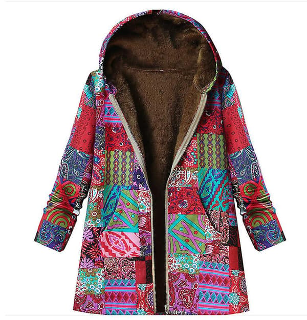 Patchwork Jacka Färgstark Hippie Pixie Psytrance Festival Unisex Böhmen Kappa. 2XL. 2XL