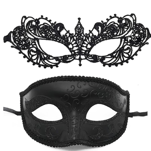 Parmask för par - Venetianska masker - Maskeradboll - Karneval - Mardi Gras - Balmask - Maskeradfest