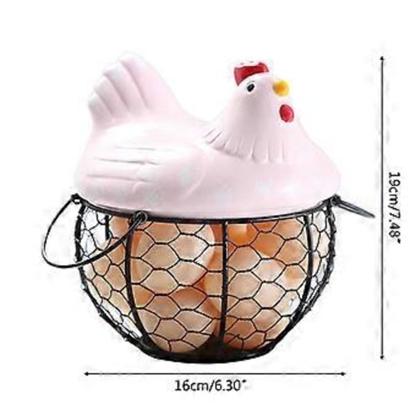 Keramik Ägghållare för Bänkskiva Lantlig Stil Söt Perfekt Inflyttningspresent Multifunktion Fint Hantverk Hållbar Vit White