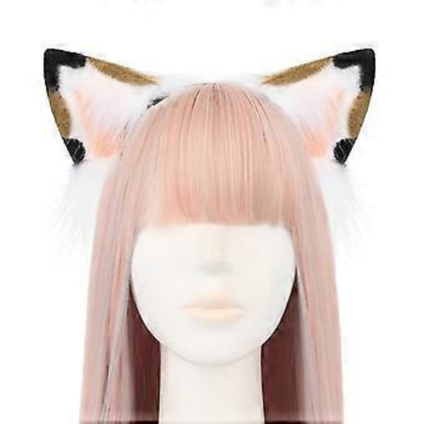 1/2 Delar Katt Varg Räv Svans Öron Hårband Set Halloween Jul Maskerad-Party Kostym Leksak Gåvor för Kvinna Män Cosplay calico cat suit
