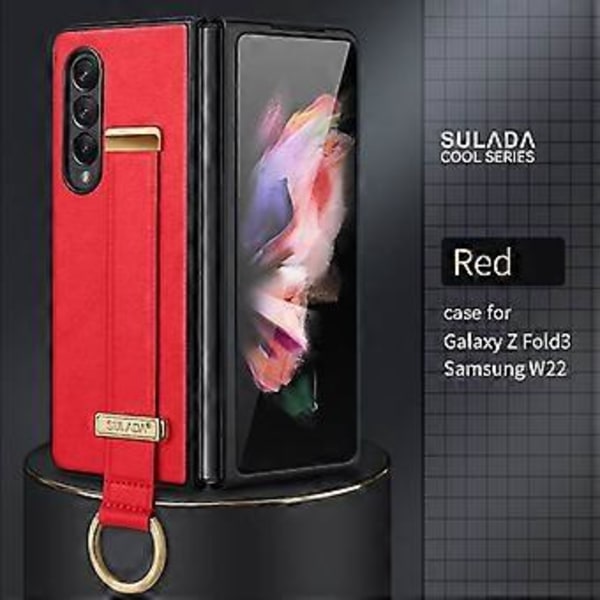 PC+Lädertextur Skal För Samsung Galaxy Z Fold3 5G Red