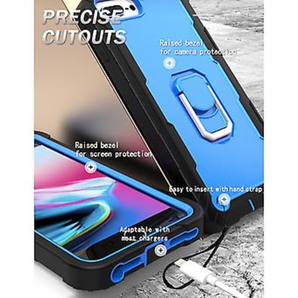 PC + Gummiskal för iPhone 8 Plus / 7 Plus Black   Blue