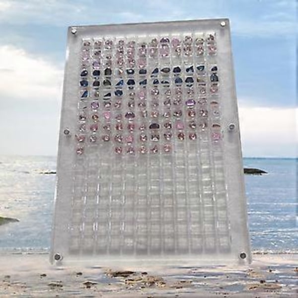 Förvaringslåda för nageltillbehör 96/160/216 Fack Transparent Synlig Magnetisk Stängning Pärlor Nagel A