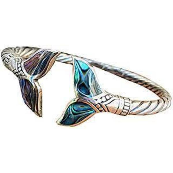Sjöjungfru svans armband med justerbar öppning bangle för flickor smycken gåvor