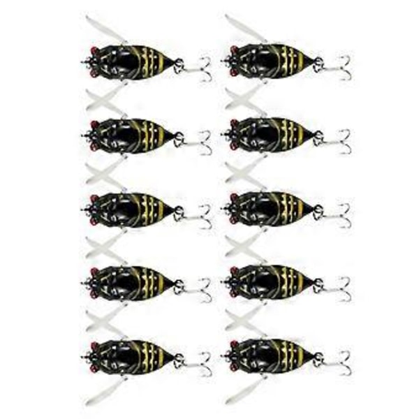 10 Stk. Hårde Agn Cicada Saltvand Guld(Sort) Black