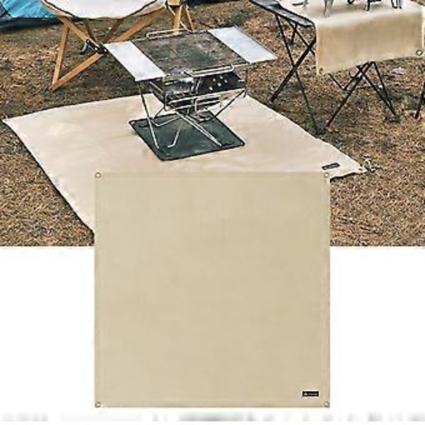 BBQ Grill Måtte Udendørs Picnic Bålplads Måtte Højtemperaturbestandig Glasfiber Brandsikker Klud L 100x100cm