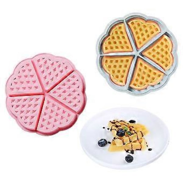 2 KPL Silikoninen Vohvelimuotti, 5 Sydämenmuotoista Onteloa, Kakku-, Muffini- ja Pannukakkumuotti Leivontatyökaluihin