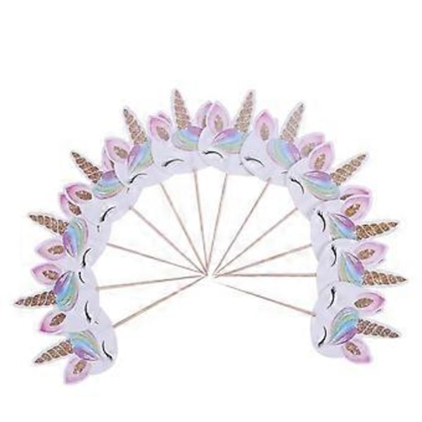 12 kpl Yksisarviskakku Cupcake Toppers Valinnat Suloiset kakunkoristelutarvikkeet lapsille Lasten syntymäpäiväjuhliin (48 kpl)
