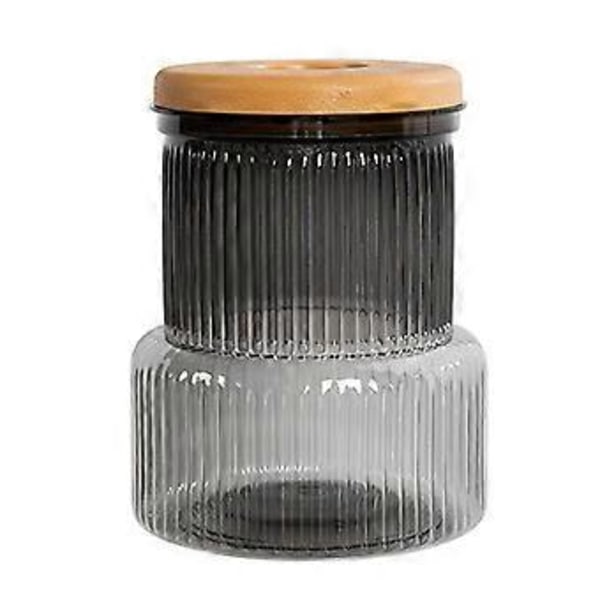 Skrivbords Hydroponisk Vas Ornament med Lock Hydroponisk Växtförökning Terrarium för Trädgårdsentusiaster Present Transparent Gray