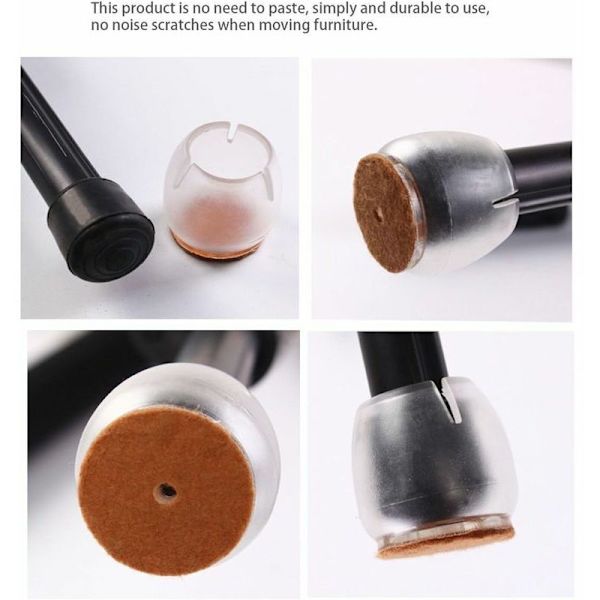 32 kpl Tuolinhatut 17mm-21mm Huonekaluliukut Silikoniset Suojat C