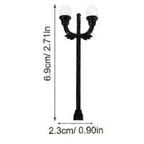 12 stk. Miniatyr Gatelampe Modell DIY Mikrolandskap Veilampe Modell Sandbordlampe Modell 0.8X2.3X6.9CM