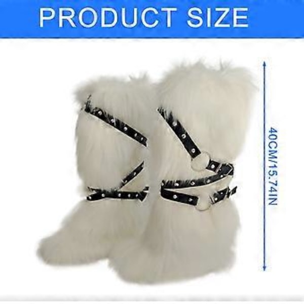 Fuskepels Leggvarmere for Kvinner Gothic Punk Nagle Leggsele Fuzzy Plysj Snøstøveltrekk Sokker for Fester og Hverdagslig bruk Teddy brun nagle st Teddy brown rivet st