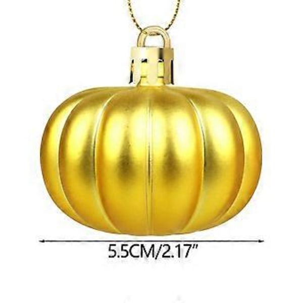 Halloween-kummitusjuhlan kurpitsariipus joulupallokoriste palloriipus painettu mattavärinen pallo 12 kpl Gold