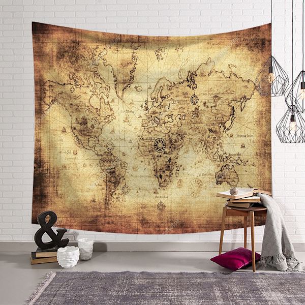 Tapisserie dekorativ Atlas historique Ancienne carte du monde Ta