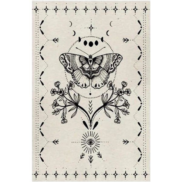 1 stk 100x150cm Svart og hvitt veggteppe Sommerfuglveggteppe Tarot T