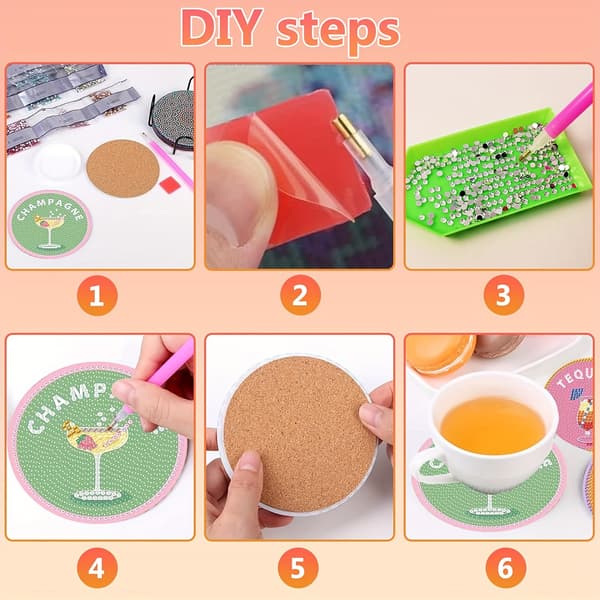 DIY Rhinstensunderlag, Sæt med 8 Rhinstensunderlag med Stativ, Håndværkssæt til Voksne - Stil 511