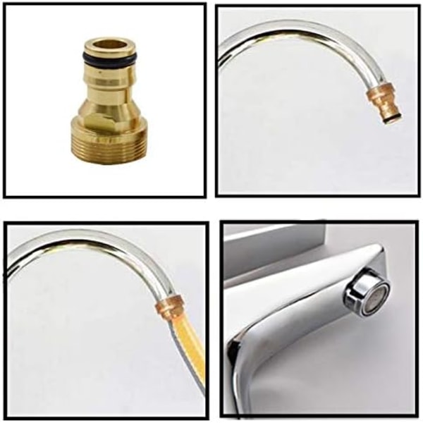 Messing Hurtigkobling, 5 stk. Anti-Rust Haneforbindelse Slange Adapter