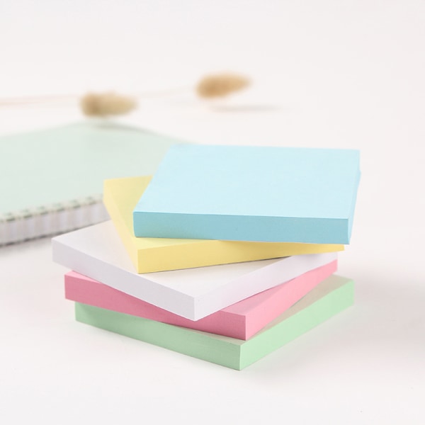 Genanvendelig notesblok 5 x 100 ark 51x38mm
