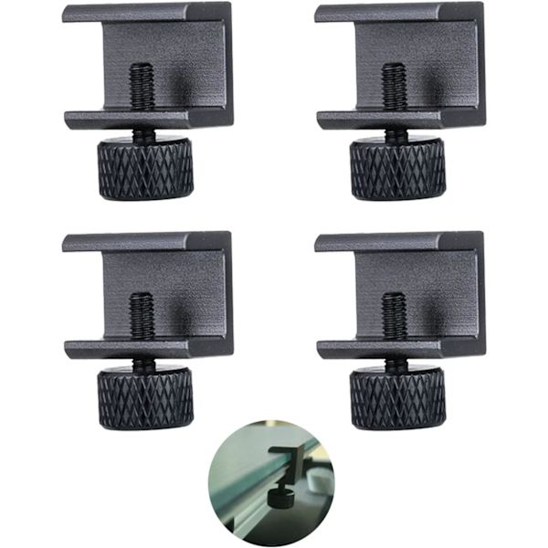 4 stk. glaspladeclips i aluminiumlegering til 3D-printer