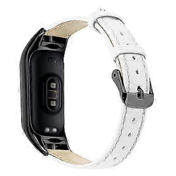 Til Xiaomi Smart Band 8 Ægte Læderrem med Sort Urkasse Style A