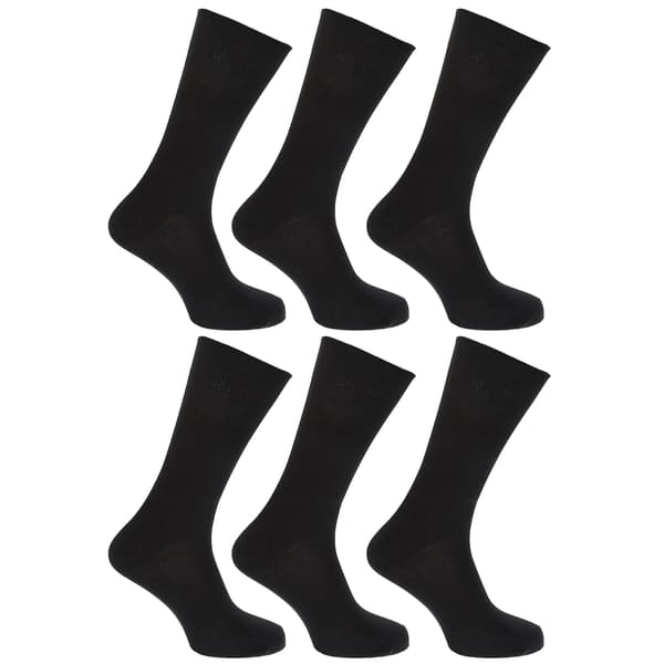 Floso Herr Enfärgade 100% Bomullsstrumpor (6-pack). Vit. White