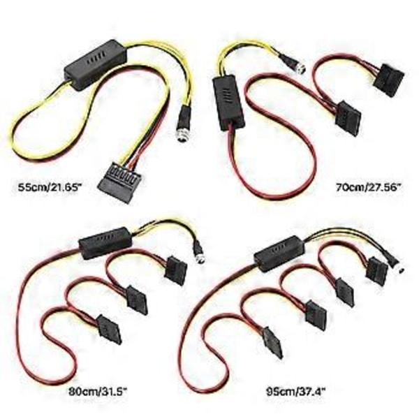 DC5.5x2.5 Uros SATA Naaras Virtakaapeli 12V5A - 5V Muuntimet DC5525 - Sata Liitin HDD:t Kaapeli One for three