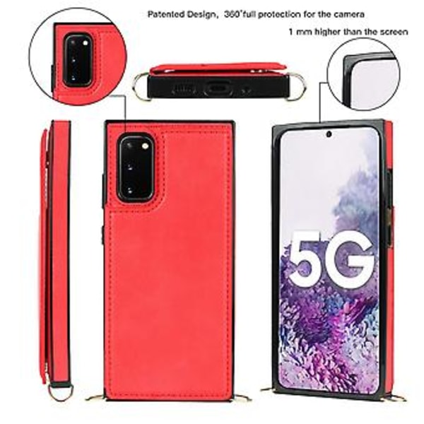 Crossbody-fodral i TPU+PU för Samsung Galaxy S20 FE Red