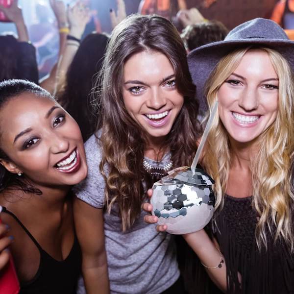 2 stk. Disco Ball Kopper Tumbler Disco Flash Ball Cocktail Kop Sølv
