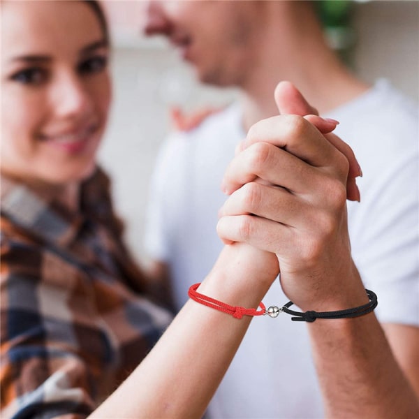 Par Armbånd Magnetisk Charm Pendentifs Flettet Reb Armbånd