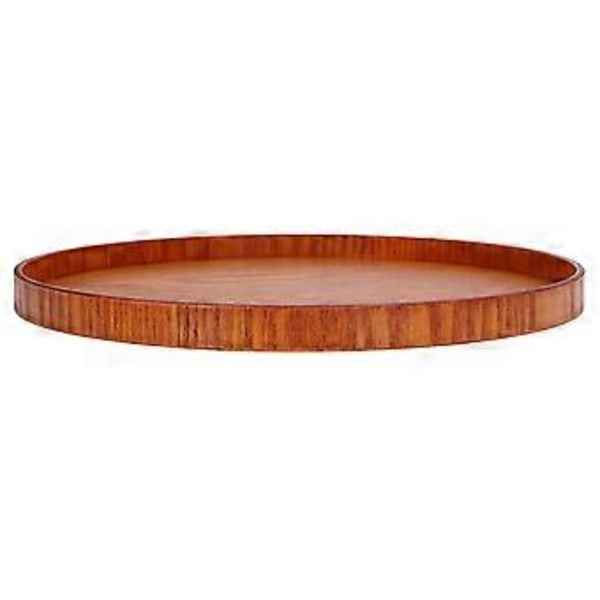 Serveringsbrett i tre, rundt, slitesterkt, enkel elegant stil, bred anvendelse, blank overflate, stabil struktur, trebrett 27cm