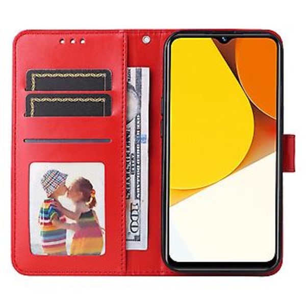 Solros Läder Telefonfodral För vivo Y35 4G / Y22s / Y22 Red
