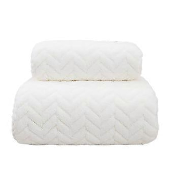 Håndkle Badehåndklesett Fløyelspunnet Svært Absorberende Mykt Badehåndkle Egnet For Baderom Spa Gym White