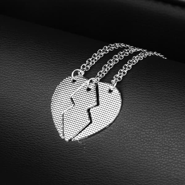 Bästa vänner Trebladig Lappteknik BFF Halsband - Silver