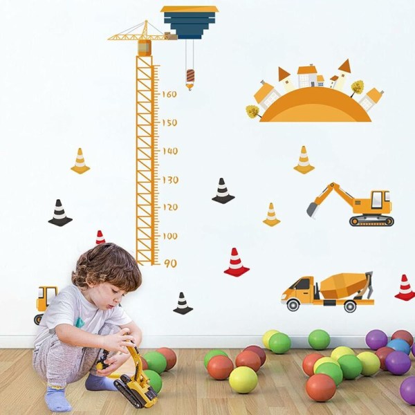 Børnevækstdiagram til væggen, T-Audace 2-delt børnevægklistermærker, baby
