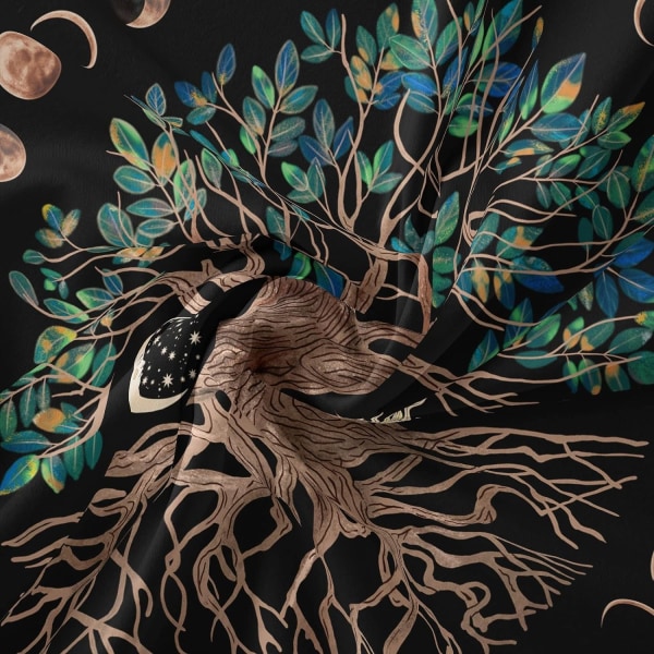 1kpl Tree of Life Wall Tapestry Moon Sun Musta Psykedeelinen Wall Ta