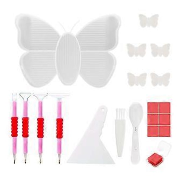5D DIY Diamantmålning Bricka, Borrbricka Verktygsset Tratt Rad Borrbricka Behållare Multifunktionell Flip Borrplatta Strass Sorteringsbricka (Klar) Clear