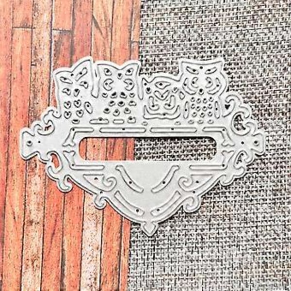 Metalliset leikkurit Pöllökehys Kohokuviointipohja Leikkausmuotit korttien valmistukseen Scrapbooking Paper Craft DIY -malli Käsintehty