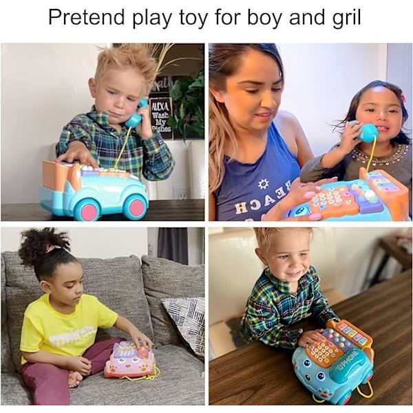 Baby Telefon Legetøj, Baby Legetøj Telefon Tegneserie Baby Klaver Musik Lys Legetøj