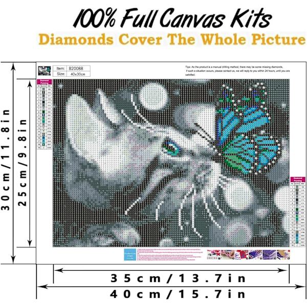 1 st katt diamantmålning, fjäril full diamantmålning, djur